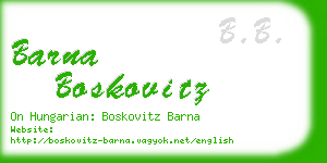 barna boskovitz business card
